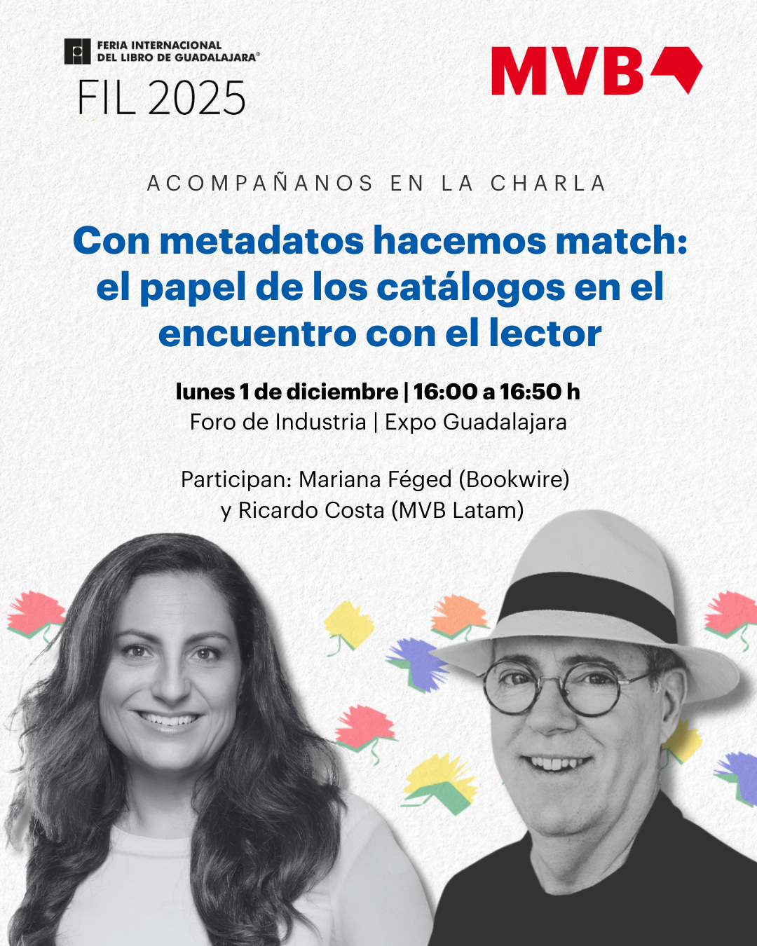 Veranstaltungsankündigung mit Mariana Féged (links) und Ricardo Costa