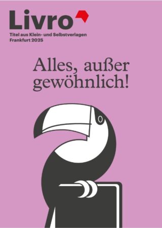 Cover des Livro-Katalogs mit Pelikan auf Buch