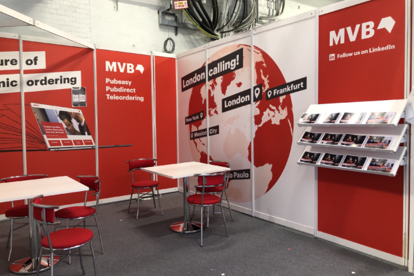 Der MVB Stand auf der London Book Fair 2023.