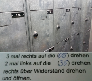 Die Schliessfächer auf der Frankfurter Buchmesse.