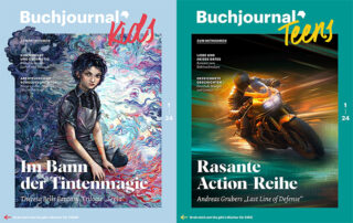 Collage der Cover vom Buchjournal Kids und Buchjournal Teens